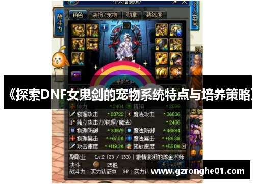 《探索DNF女鬼剑的宠物系统特点与培养策略》
