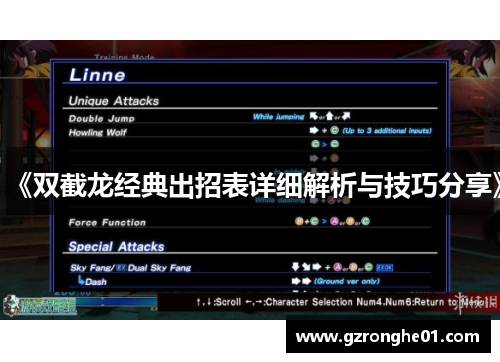 《双截龙经典出招表详细解析与技巧分享》